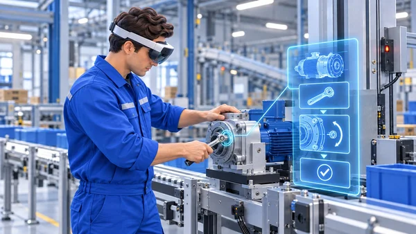 Opérateur interagissant avec une interface sur une machine